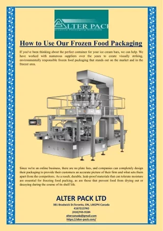 How to Use Our Frozen Food Packaging