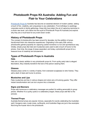 Photobooth Props Kit Australia
