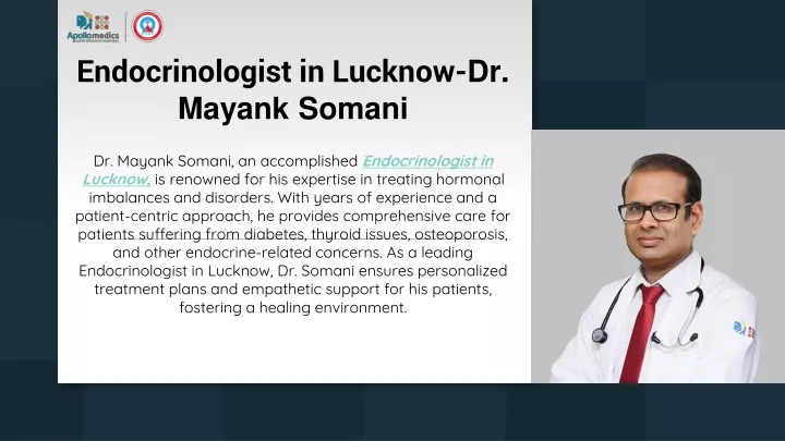 endocrinologist in lucknow dr mayank somani