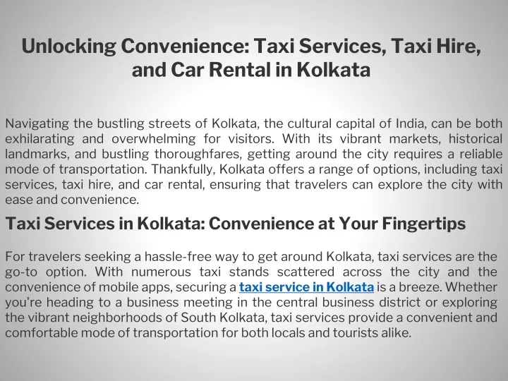 unlocking convenience taxi services taxi hire