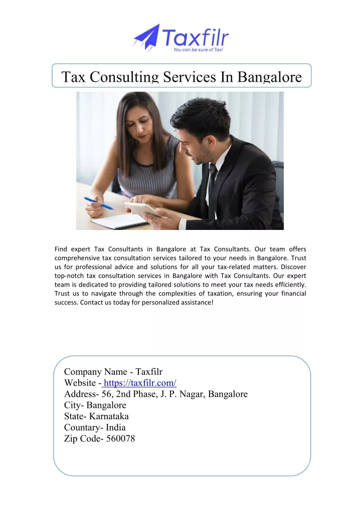 tax consulting services in bangalore