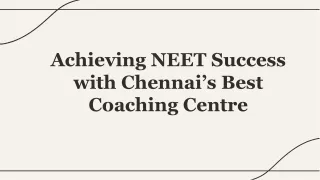 Achieving NEET Success with Chennai’s Best Coaching Centre