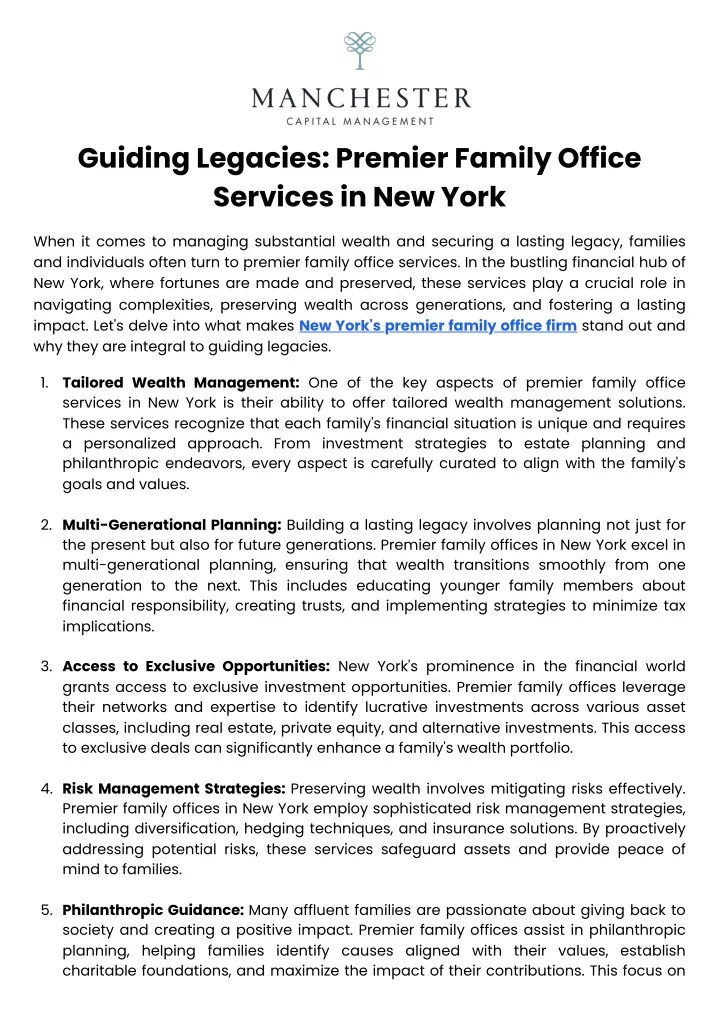 guiding legacies premier family office services