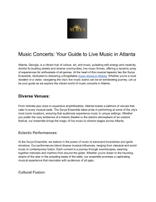 Music Concerts: Your Guide to Live Music in Atlanta