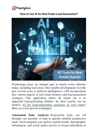 AI for Real Estate Lead Generation-propertyjinni
