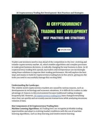 AI Cryptocurrency Trading Bot Development_ Best Practices and Strategies