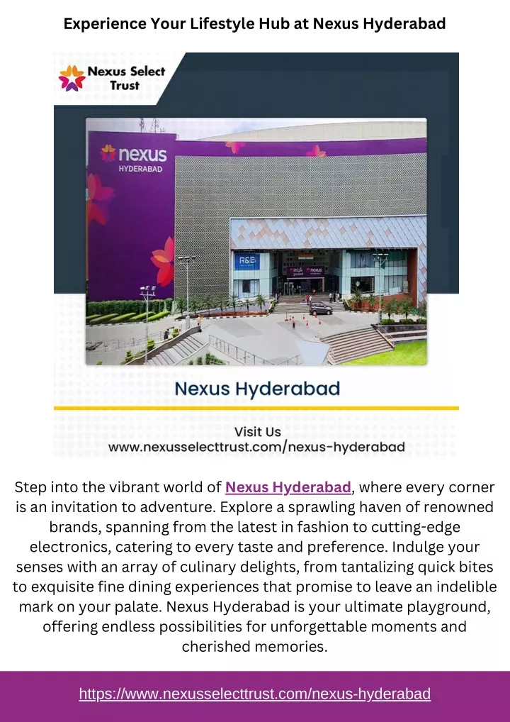 experience your lifestyle hub at nexus hyderabad