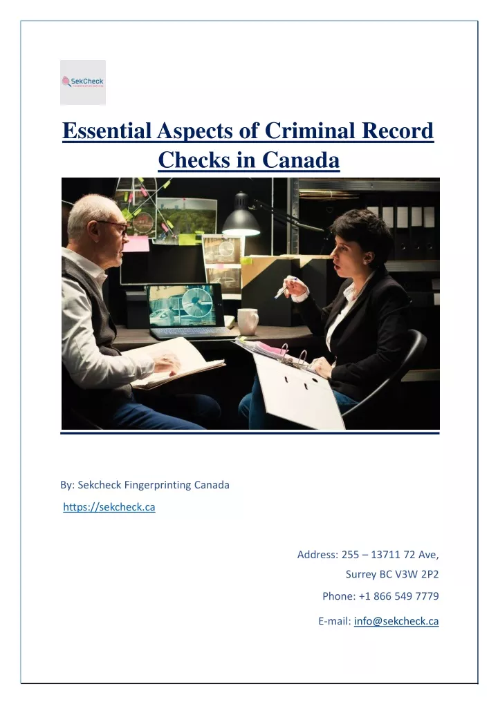 essential aspects of criminal record checks