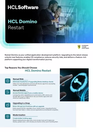 Reignite Your Digital Journey by Upgrading to the HCL Domino Restart