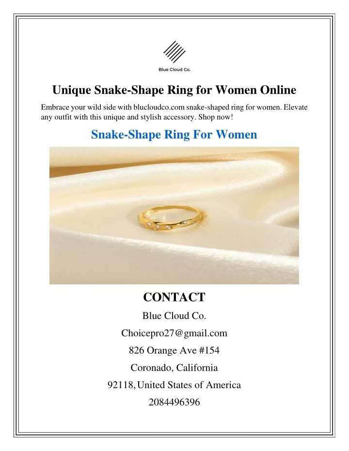 unique snake shape ring for women online