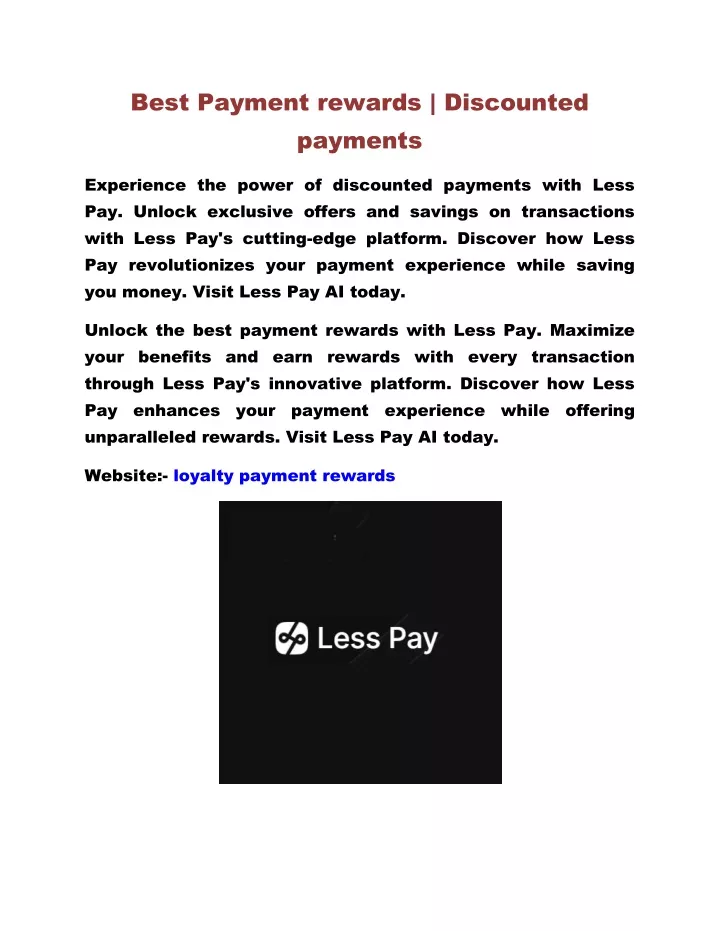 best payment rewards discounted payments