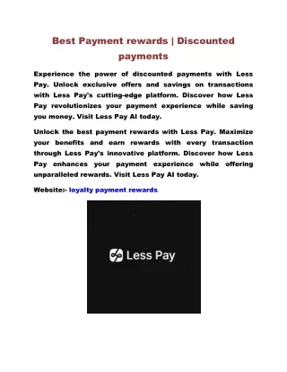Best Payment rewards | Discounted payments