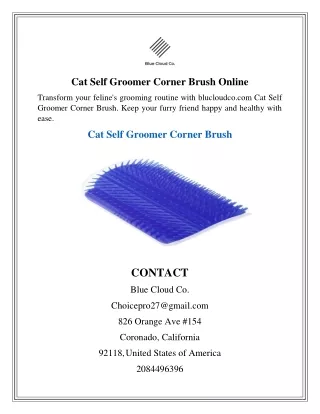 Cat Self Groomer Corner Brush Online