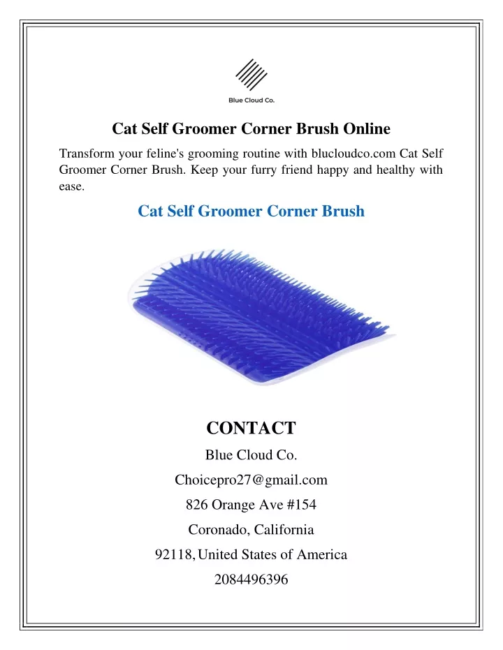 cat self groomer corner brush online