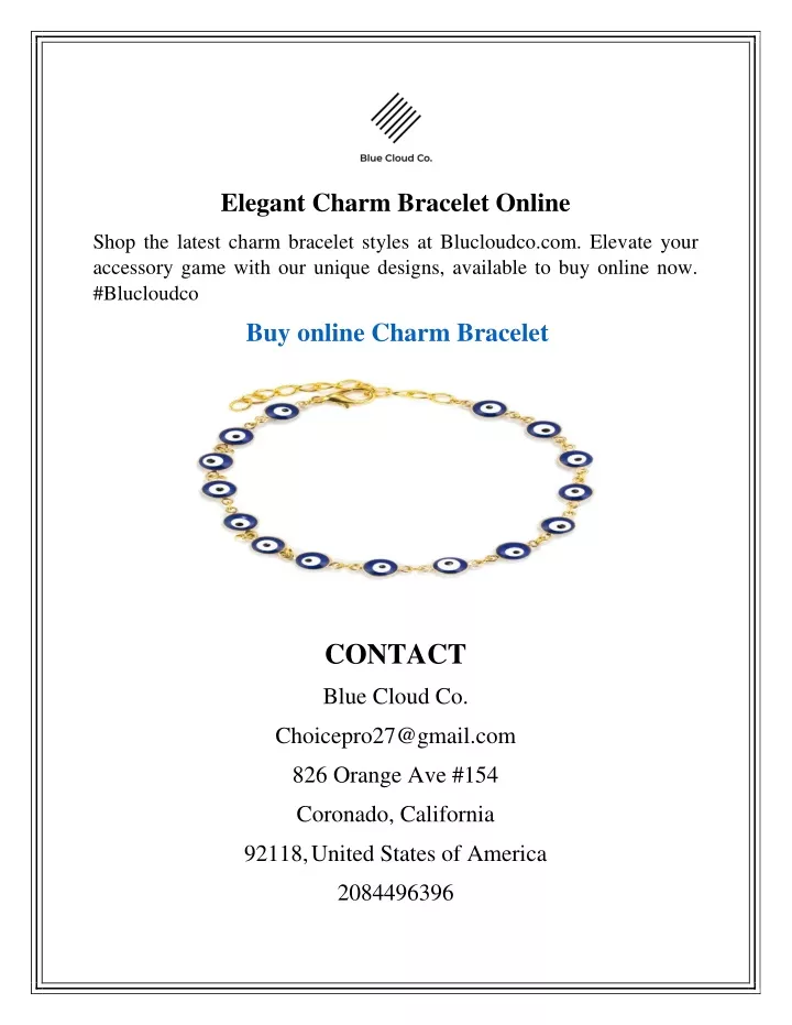 elegant charm bracelet online
