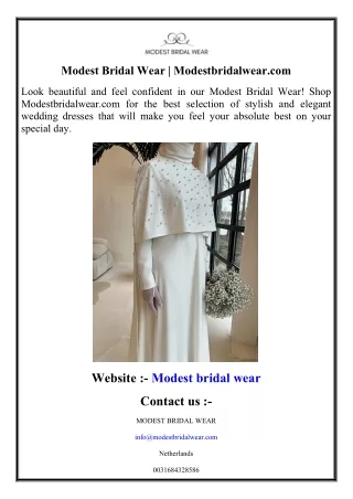 Modest Bridal Wear  Modestbridalwear.com