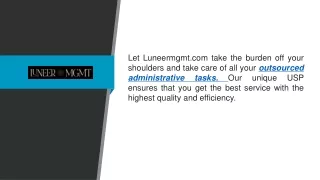Outsourced Administrative Tasks  Luneermgmt.com