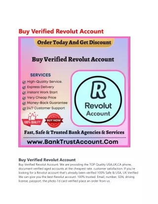 Buy Verified Revolut Account