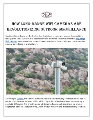 How Long-Range WiFi Cameras Are Revolutionizing Outdoor Surveillances