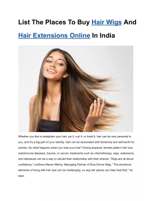 List The Places To Buy Hair Wigs And Hair Extensions Online In India