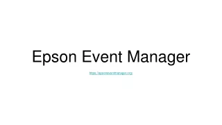Epson Event Manager Download