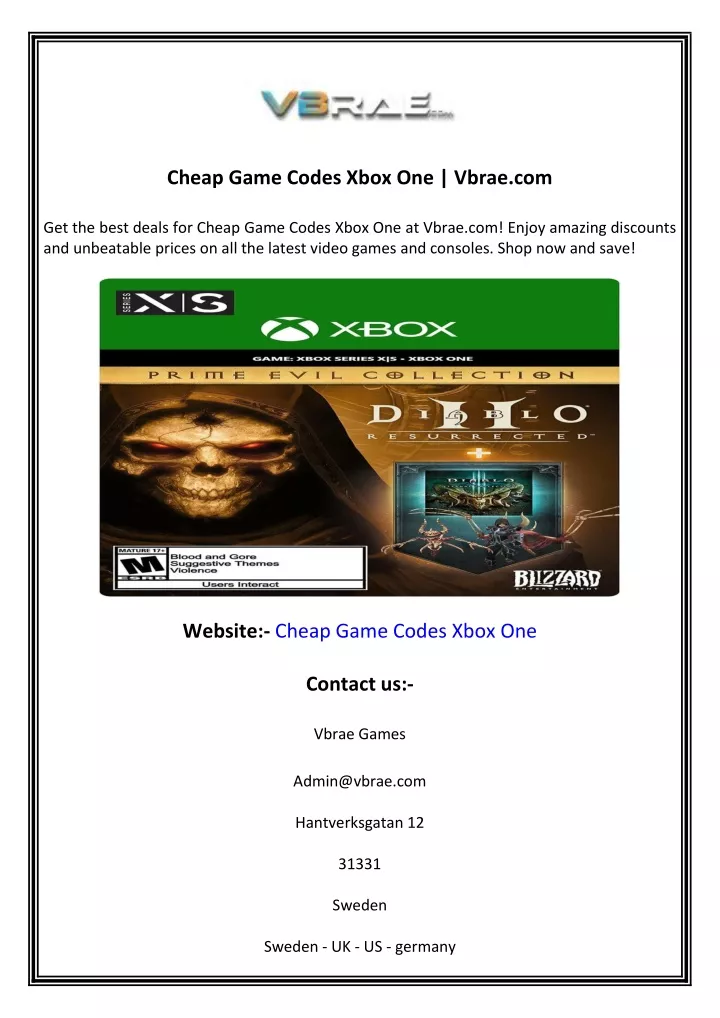 cheap game codes xbox one vbrae com