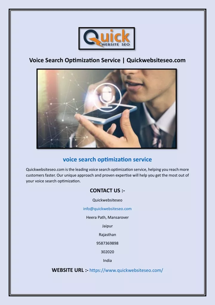 voice search optimization service quickwebsiteseo