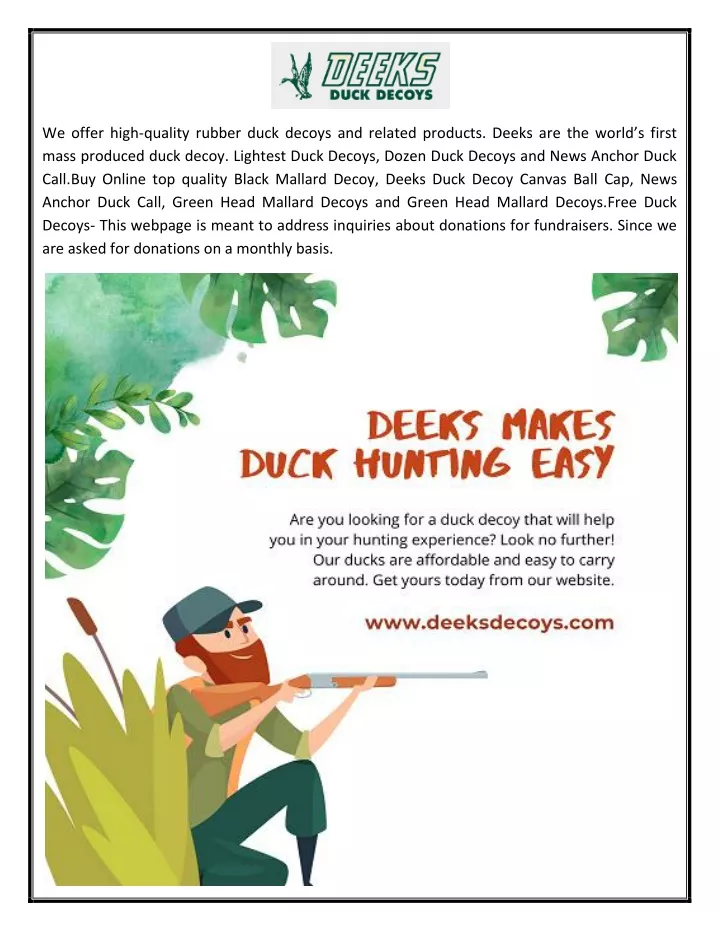 we offer high quality rubber duck decoys