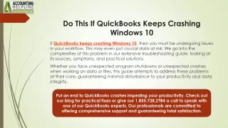 do this if quickbooks keeps crashing windows 10