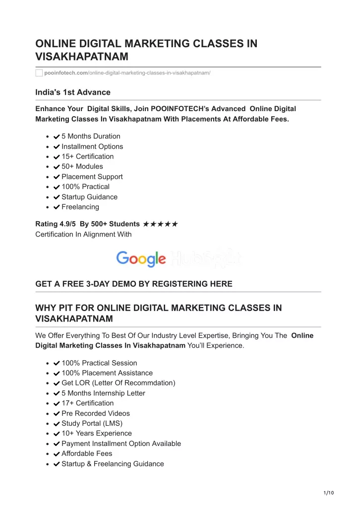 online digital marketing classes in visakhapatnam