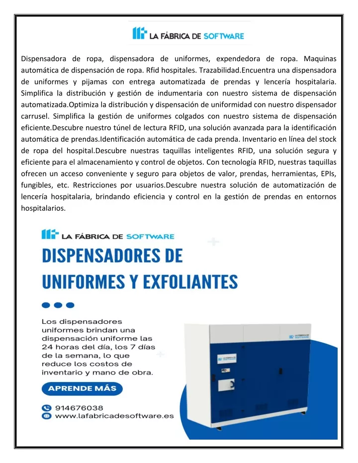 dispensadora de ropa dispensadora de uniformes