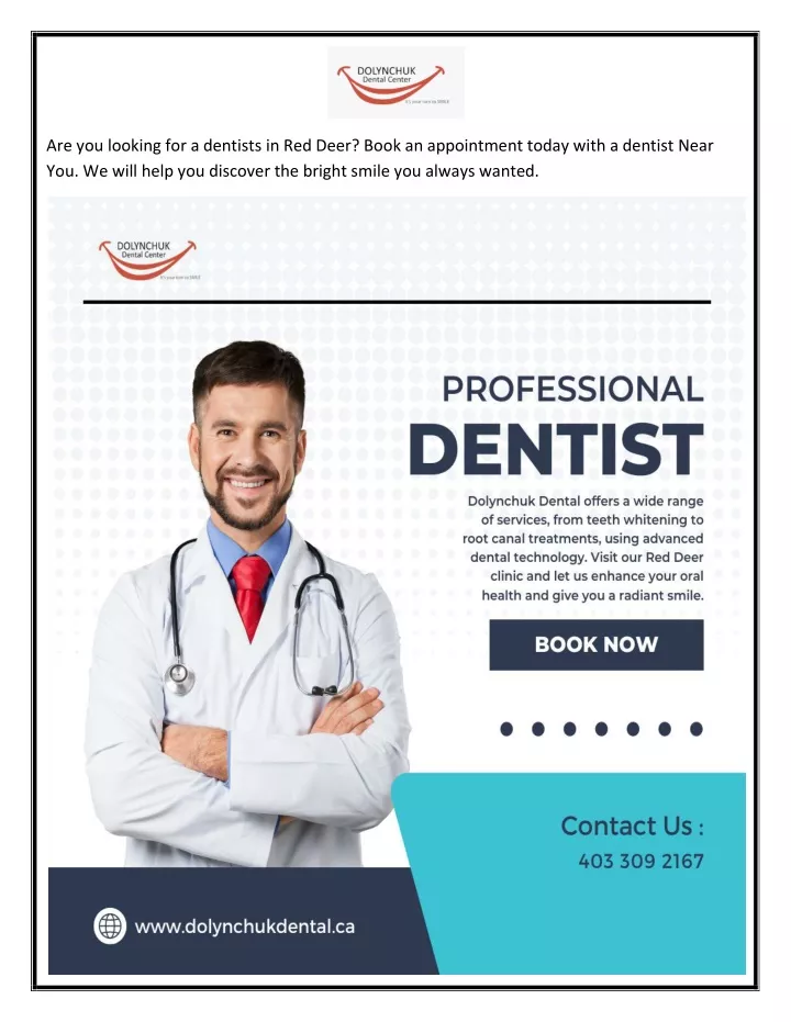 are you looking for a dentists in red deer book
