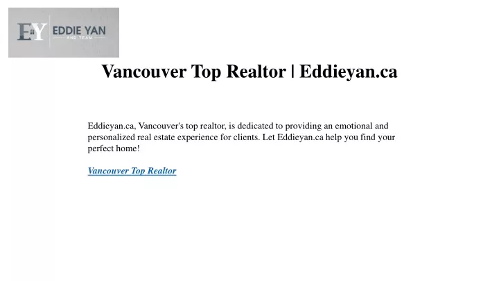 vancouver top realtor eddieyan ca