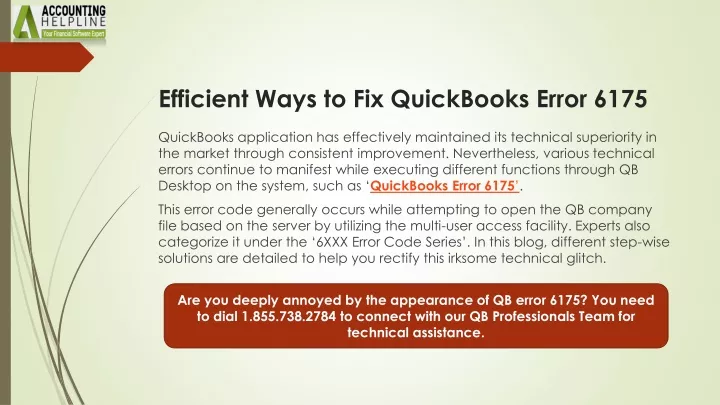 efficient ways to fix quickbooks error 6175