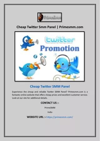 Cheap Twitter Smm Panel | Primesmm.com