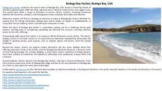 Discover Bodega Bay Harbor: Bodega Bay, California, USA