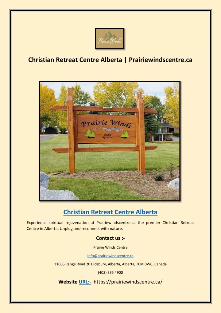 christian retreat centre alberta