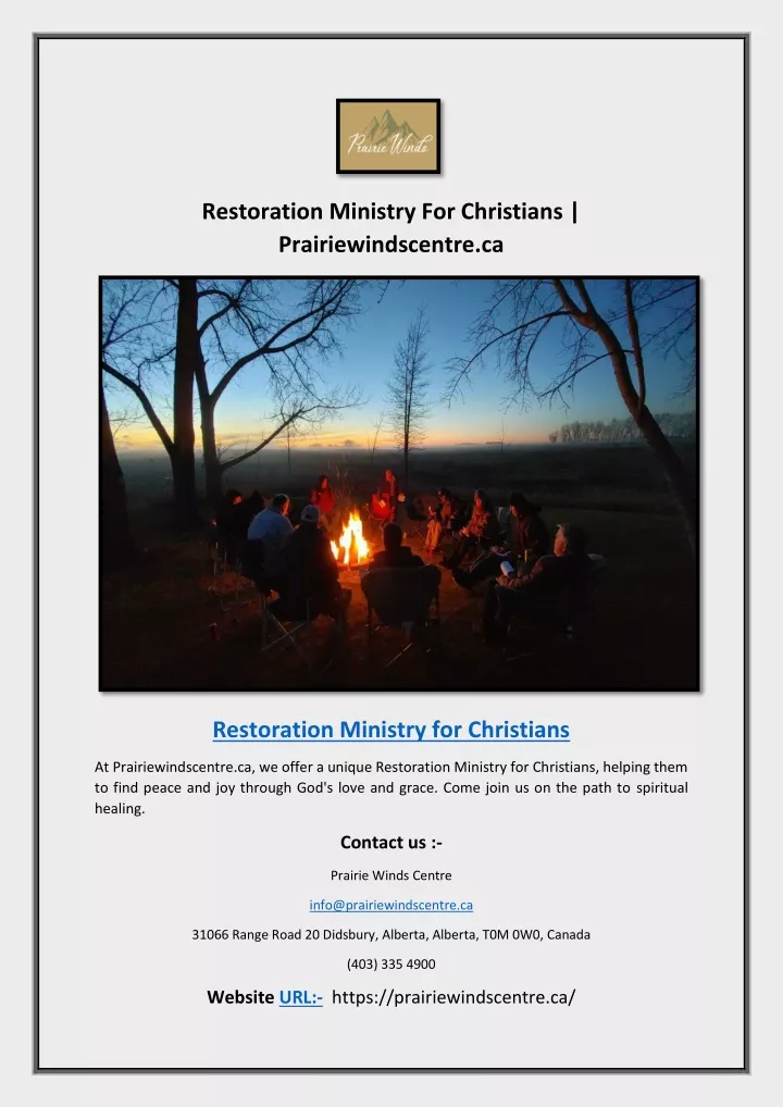 restoration ministry for christians