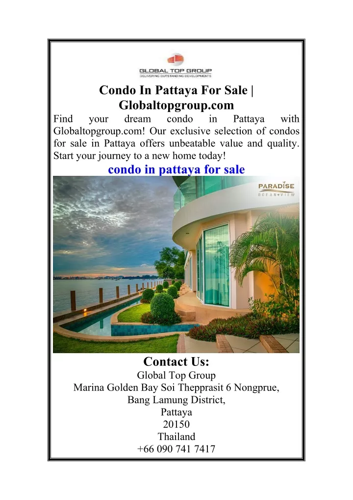 condo in pattaya for sale globaltopgroup com your