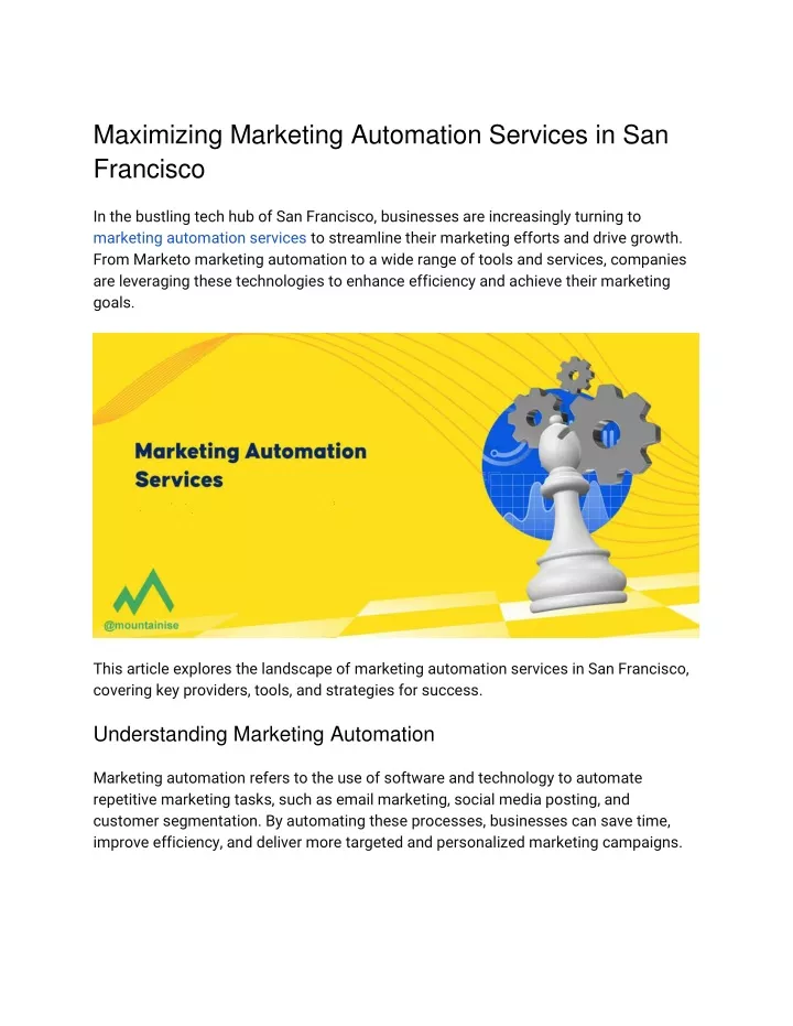 maximizing marketing automation services