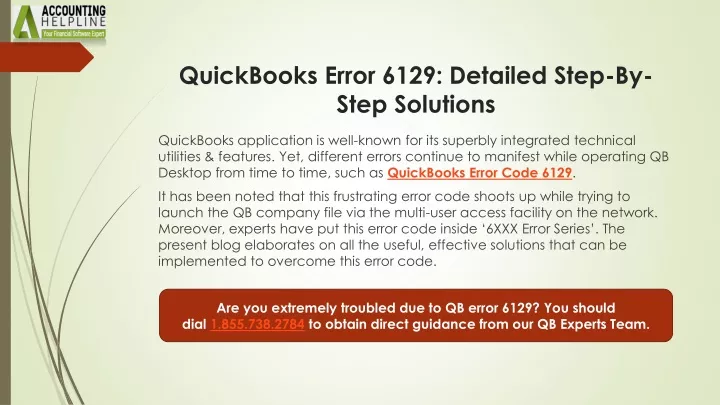 quickbooks error 6129 detailed step by step solutions