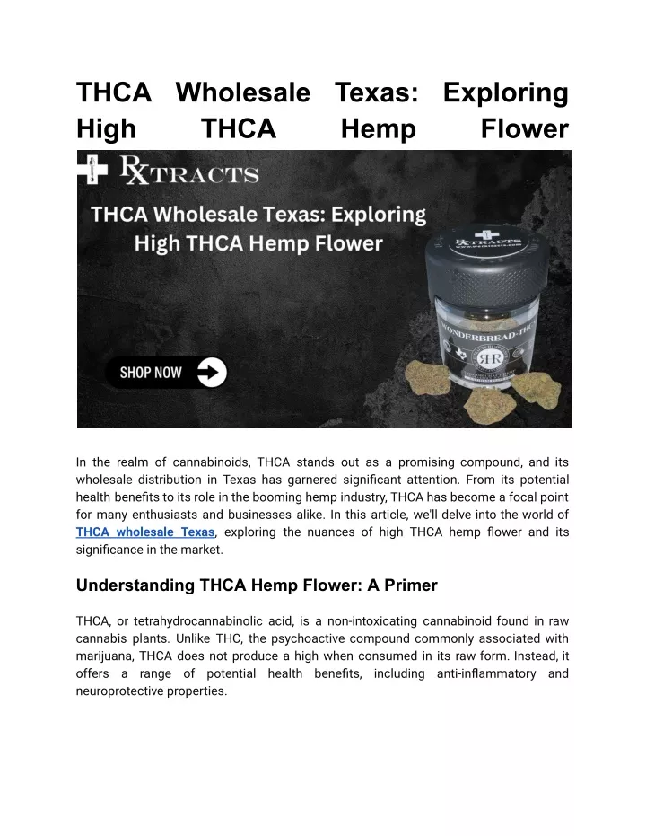 thca wholesale texas exploring high thca