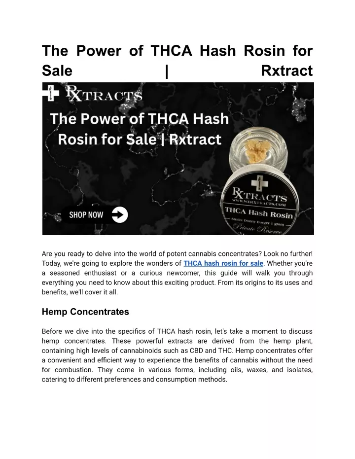 the power of thca hash rosin for sale