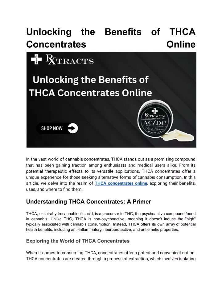 unlocking concentrates