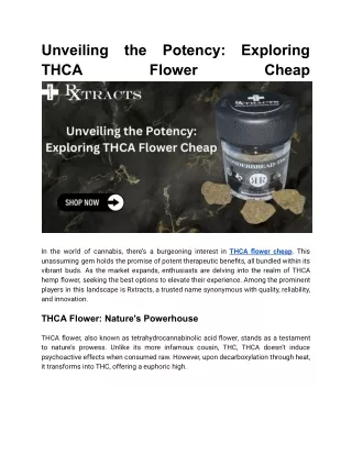 Unveiling the Potency_ Exploring THCA Flower Cheap