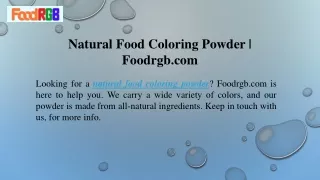 Natural Food Coloring Powder Foodrgb.com
