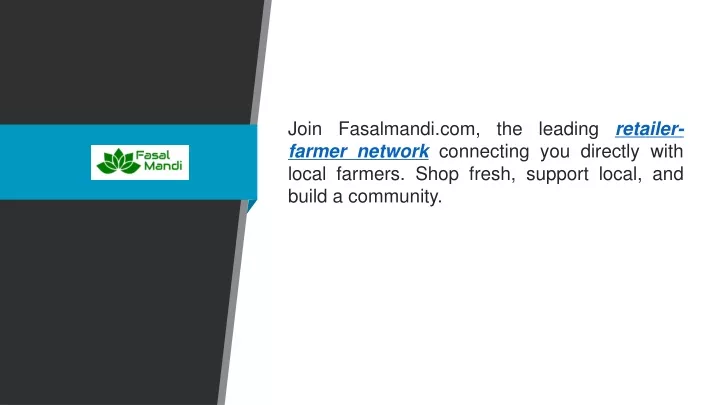 join fasalmandi com the leading retailer farmer