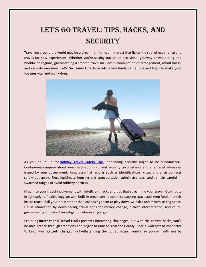 let s go travel tips hacks and security