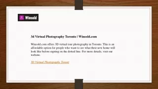 3d Virtual Photography Toronto Winsold.com