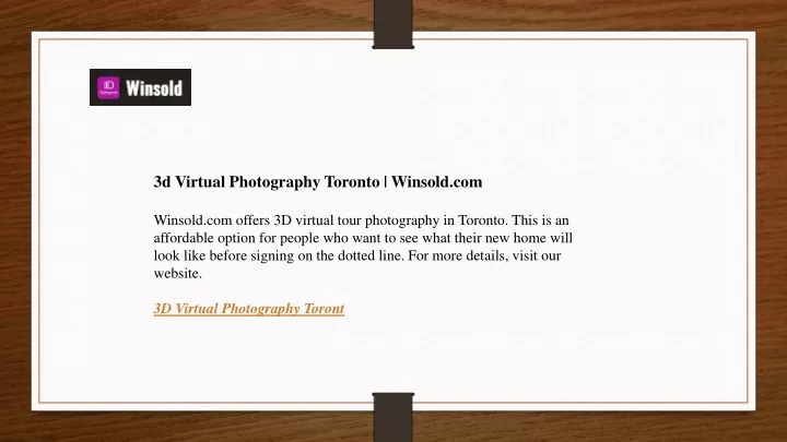 3d virtual photography toronto winsold